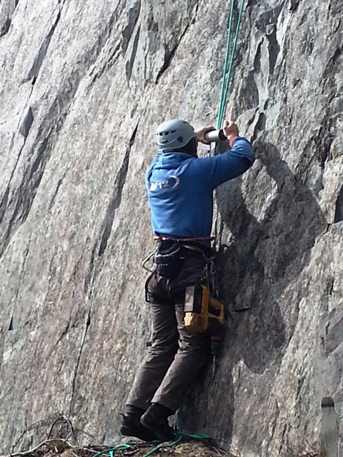 Mark Reeves replacing slate bolts